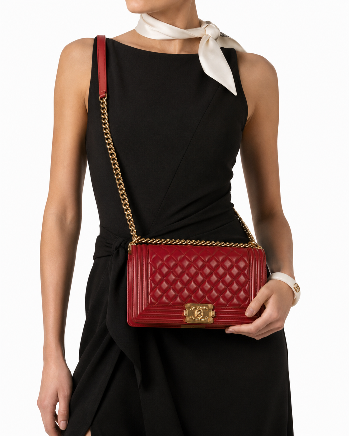 Alternative view of Chanel Boy Medium Trapuntata Rossa