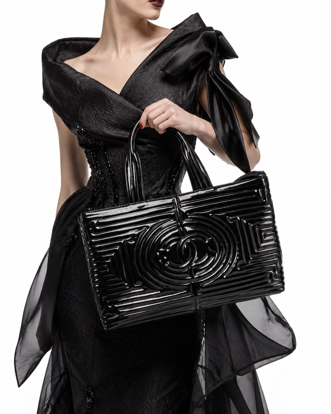 Alternative view of Chanel Tote Coco Ming Large Vernice Nera