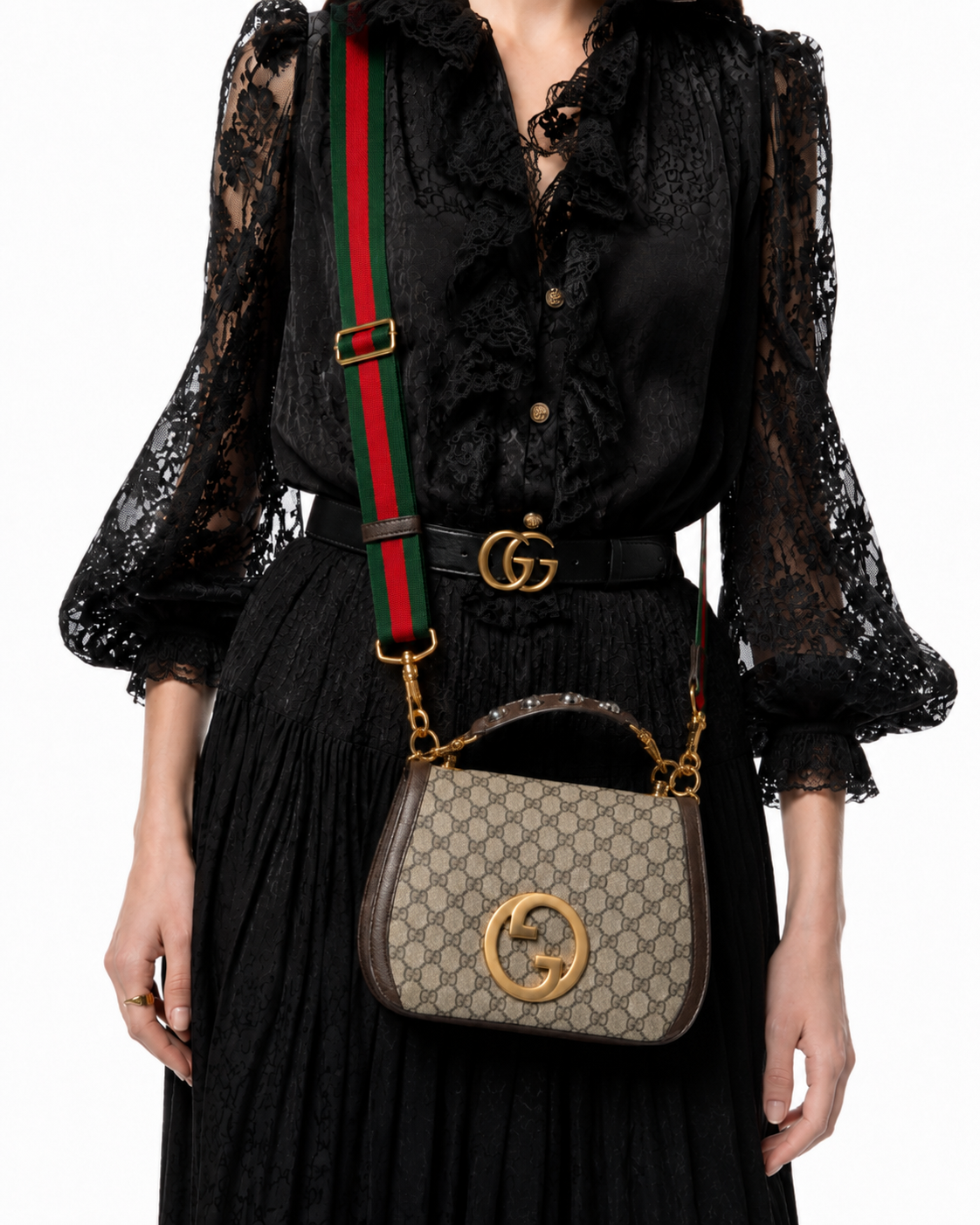 Alternative view of Gucci Blondie Handle Medium GG Supreme Marrone