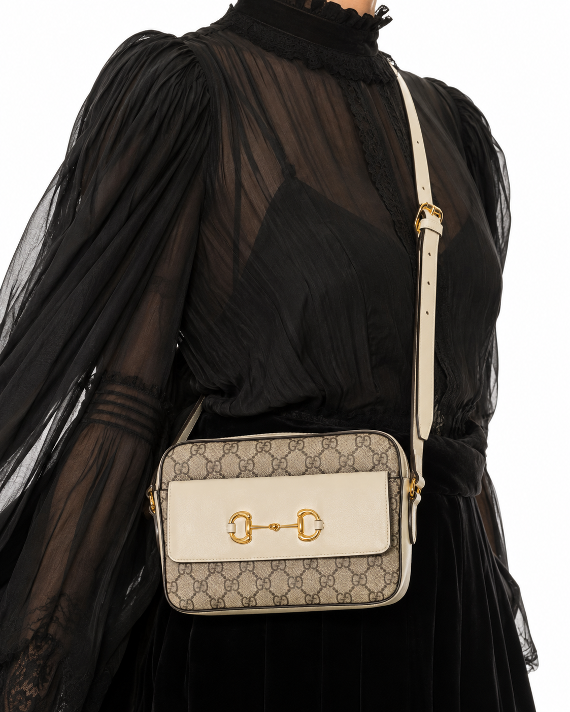 Alternative view of Gucci Camera Bag Horsebit GG Supreme Bianco