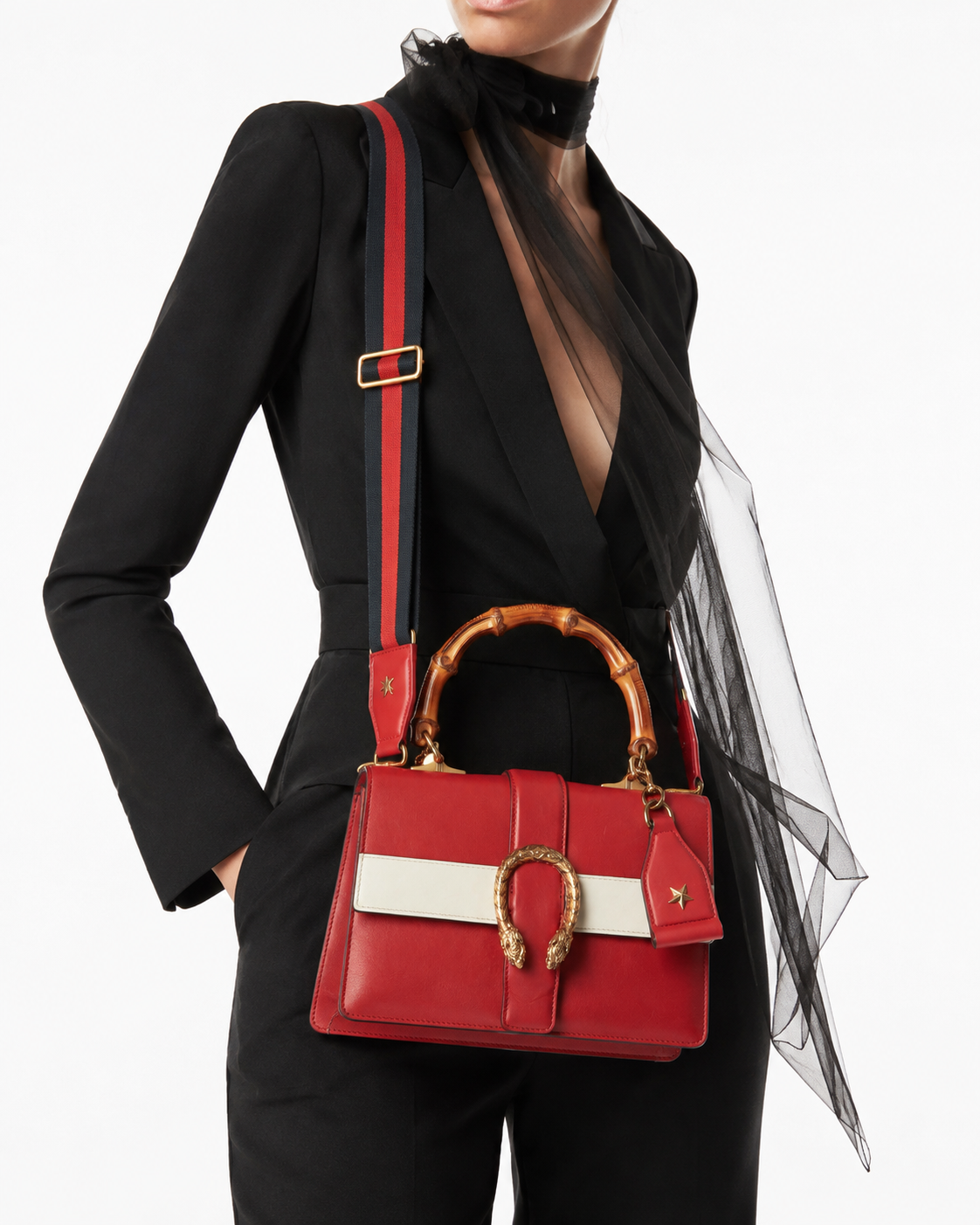 Alternative view of Gucci Dionysus Bamboo Medium Tricolor Rosso