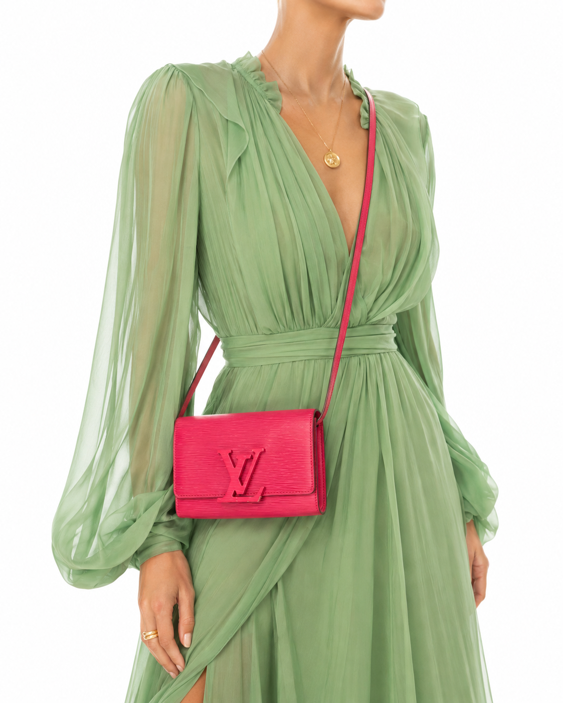 Alternative view of Louis Vuitton Louise PM Epi Fucsia