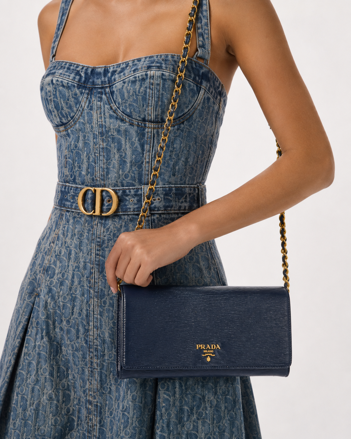 Alternative view of Prada Pochette Clip Small Epi Blu