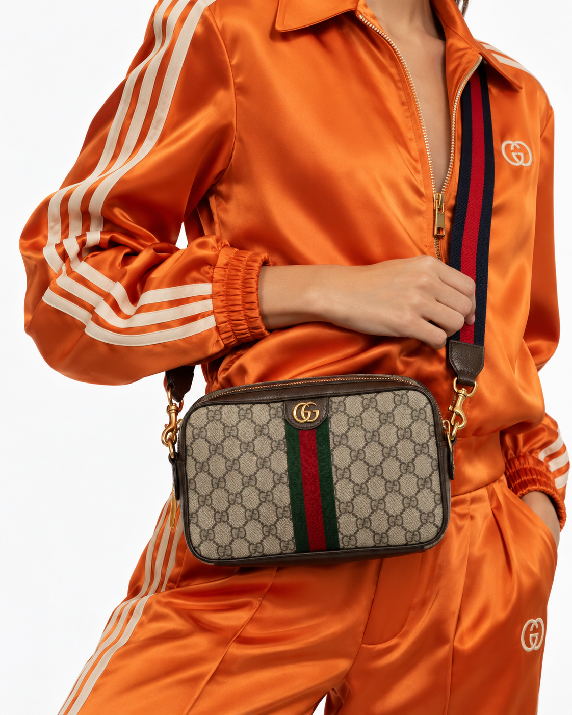 Alternative view of Gucci Ophidia Camera Bag Square GG Supreme Marrone