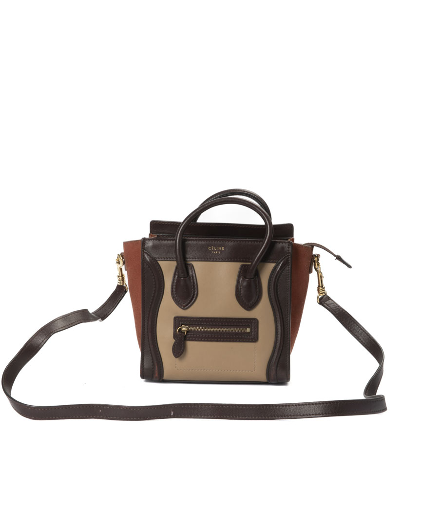 Alternative view of Celine Luggage Mini Tricolor Marrone