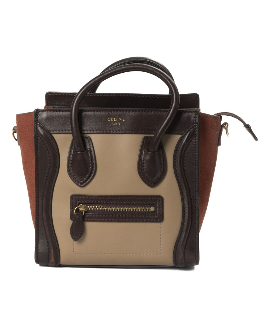 Celine Luggage Mini Tricolor Marrone