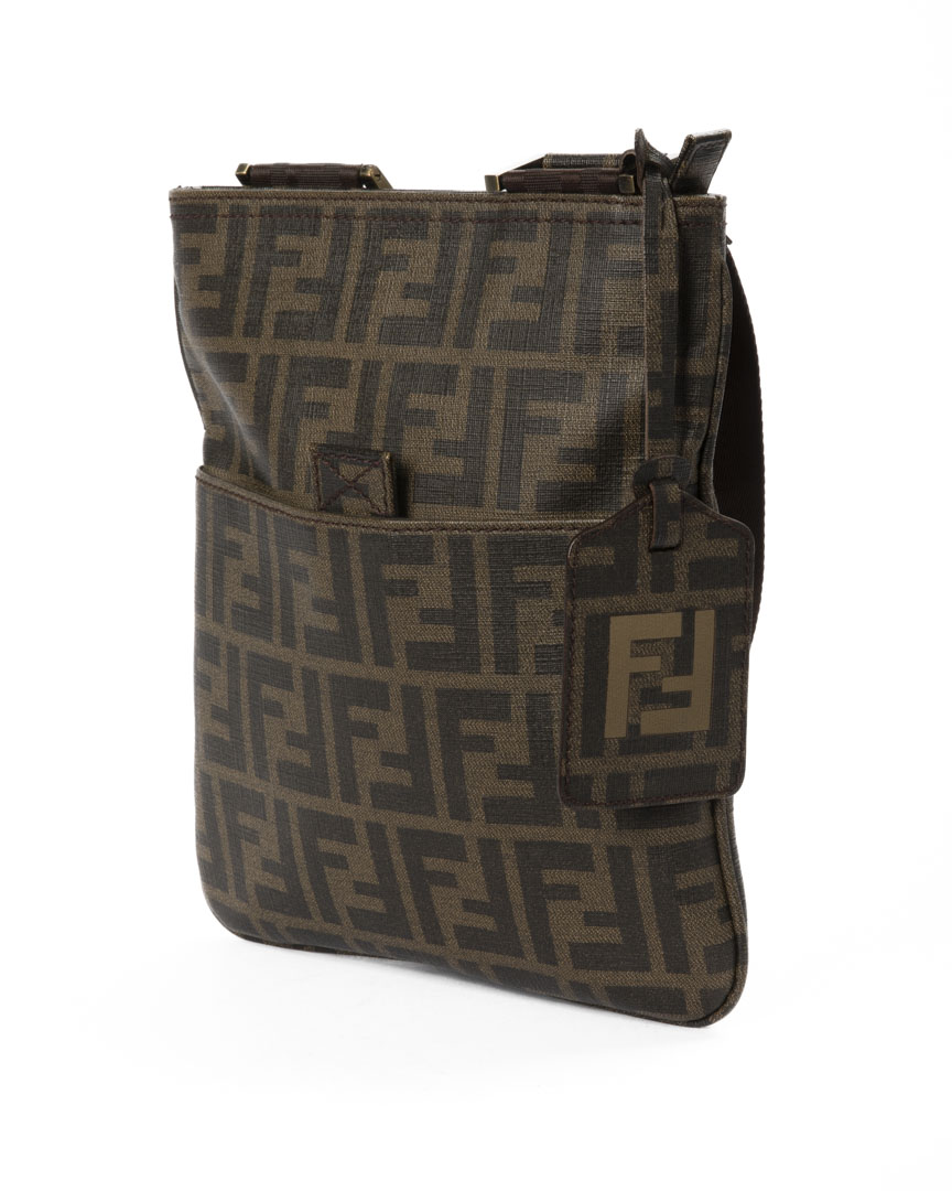 Alternative view of Fendi Tracolla Man Small FF Logomania Marrone