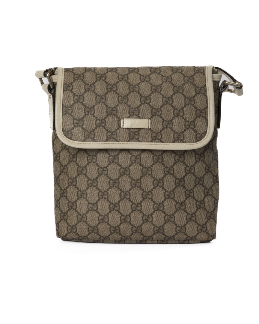 Gucci Tracolla Man Small GG Supreme Bianco