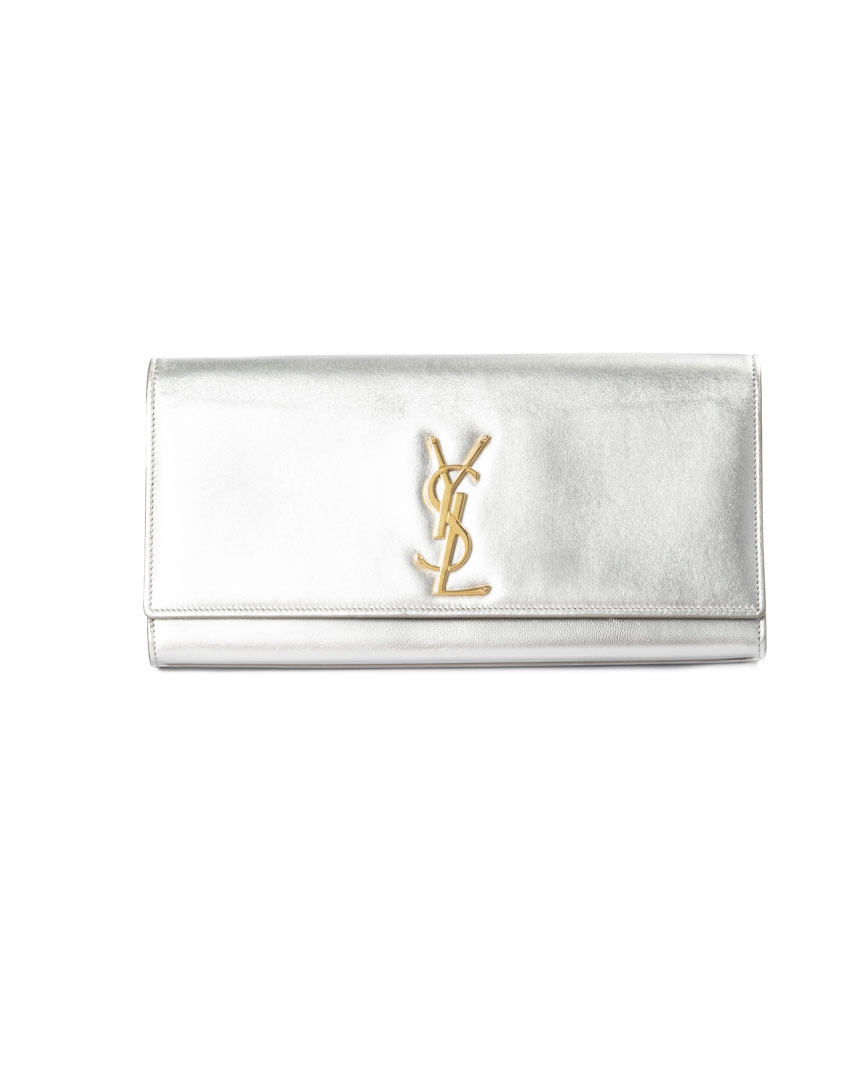 Saint Laurent Pochette Kate Medium Argento