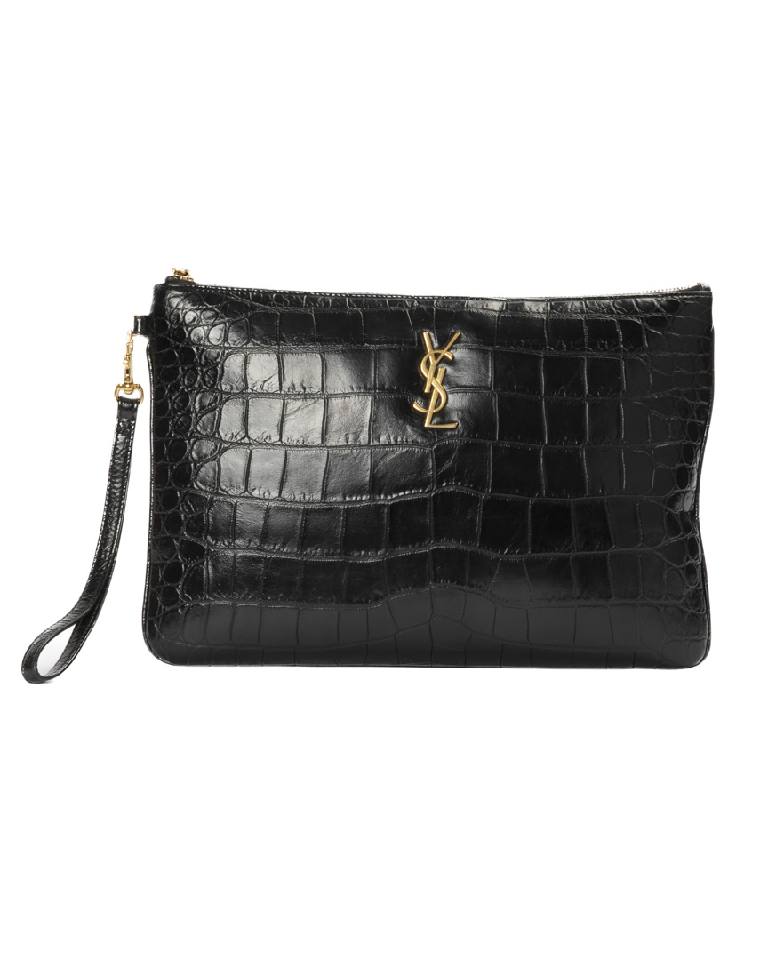 Saint Laurent Pochette Cassandre Medium Cocco Nera