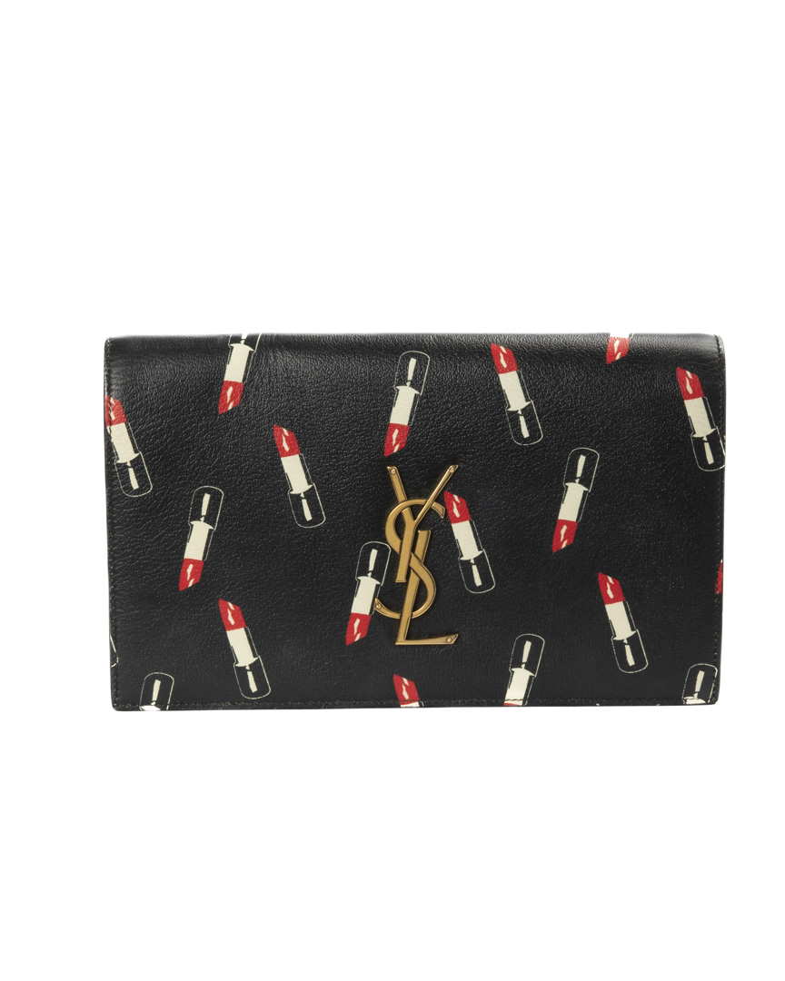 Saint Laurent Pochette Kate Lipstick Small Nera