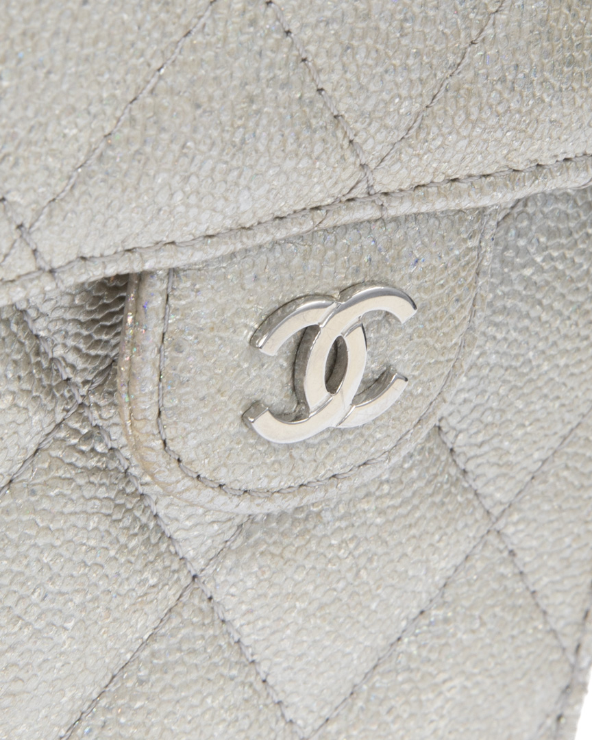 Alternative view of Chanel Phone Holder Timeless Caviar Glitter Argento