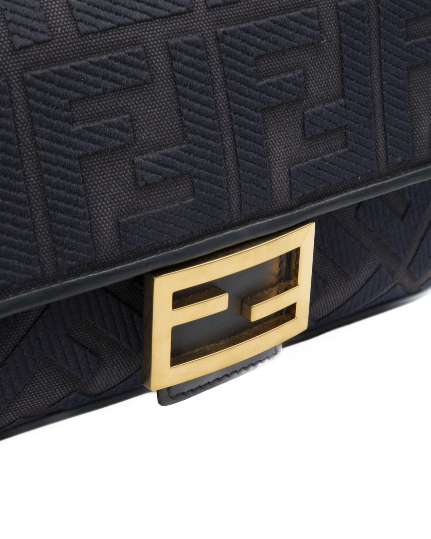 Alternative view of Fendi Baguette Medium FF Logomania Blu