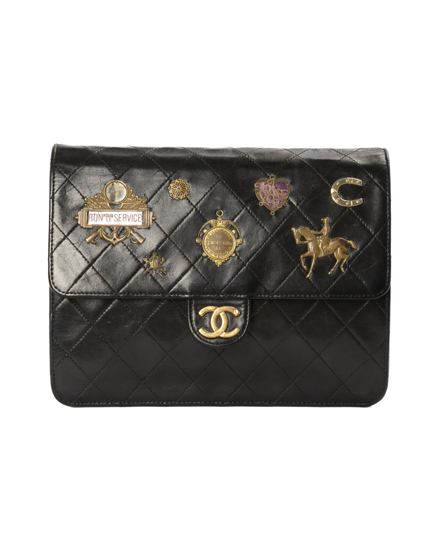 Chanel Flap Timeless Charms Vintage Nera