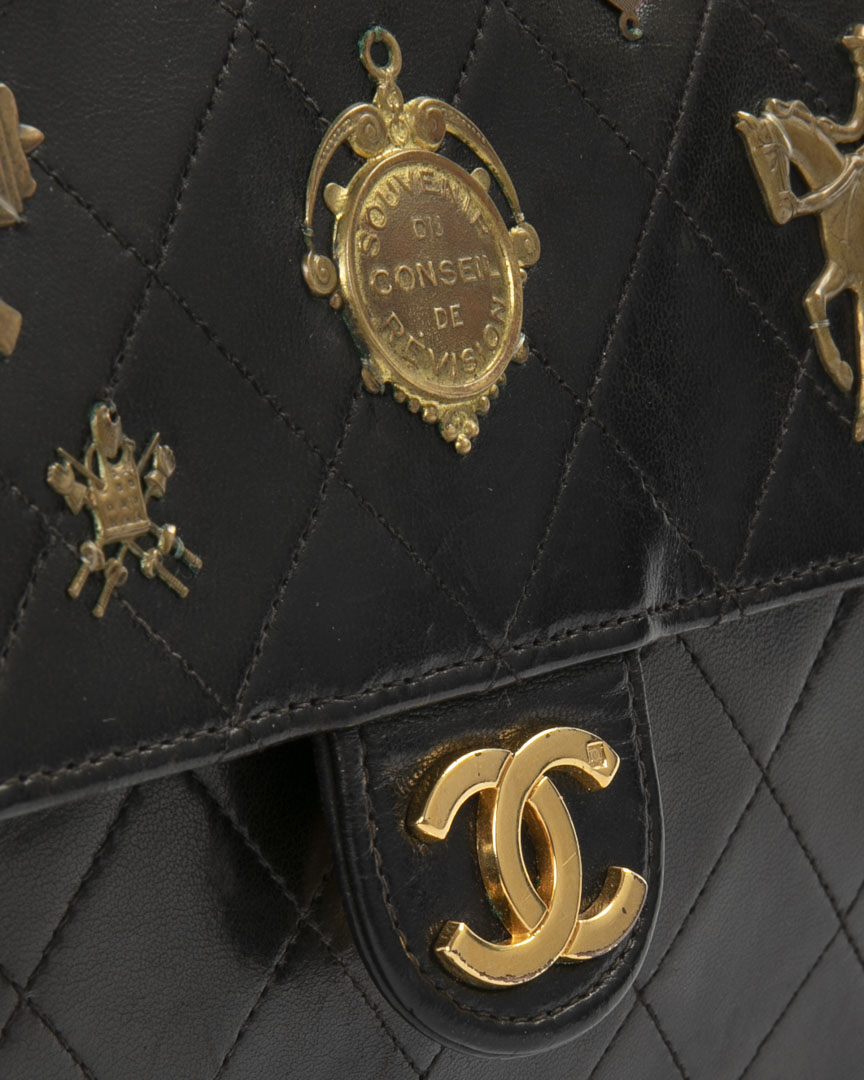Alternative view of Chanel Flap Timeless Charms Vintage Nera