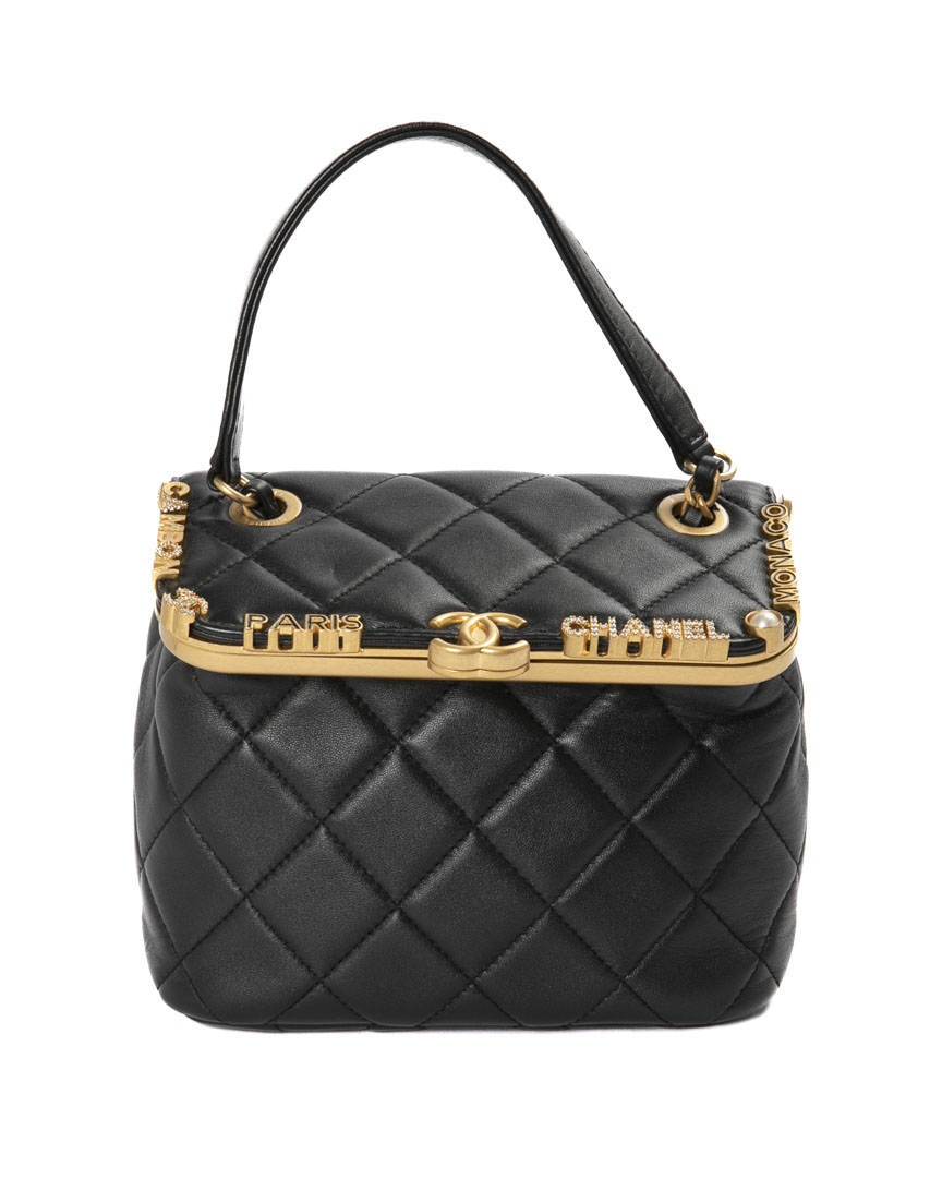 Chanel Vanity Kiss Lock CC Trapuntato Nero