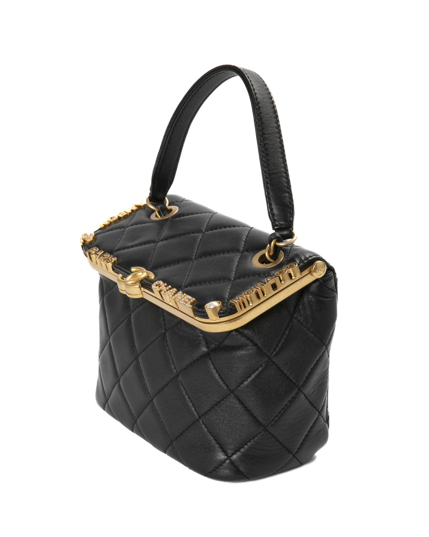 Alternative view of Chanel Vanity Kiss Lock CC Trapuntato Nero