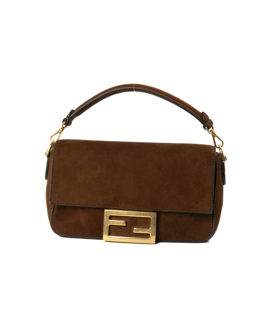 Fendi Baguette Mini Camoscio Marrone