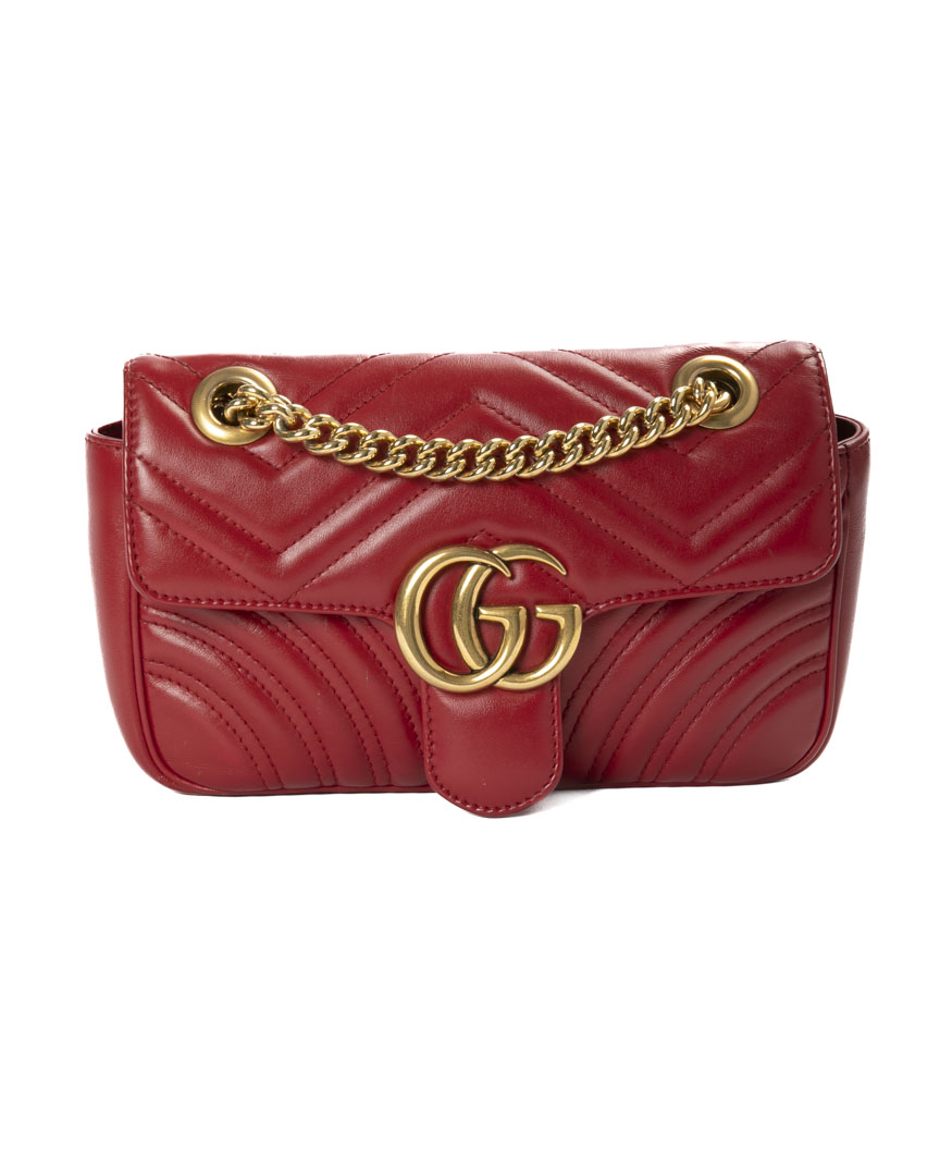 Gucci Marmont 22 Matelassè Rossa