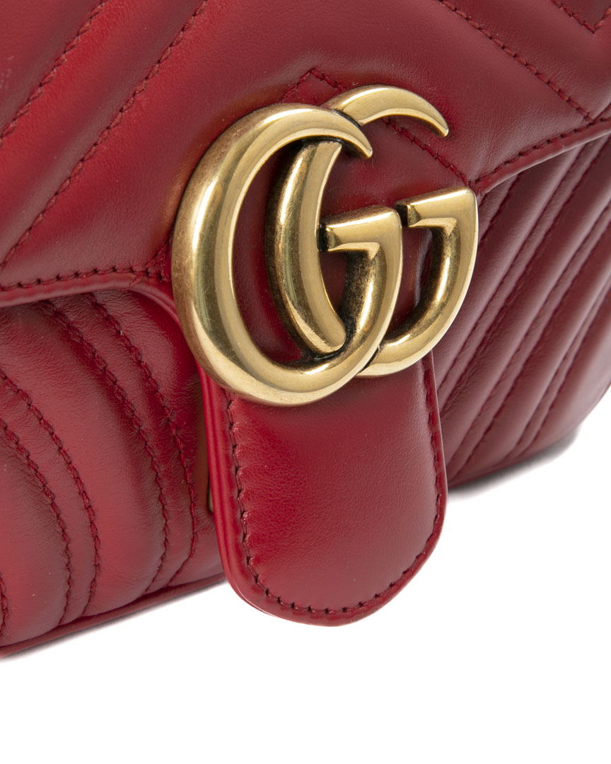 Alternative view of Gucci Marmont 22 Matelassè Rossa
