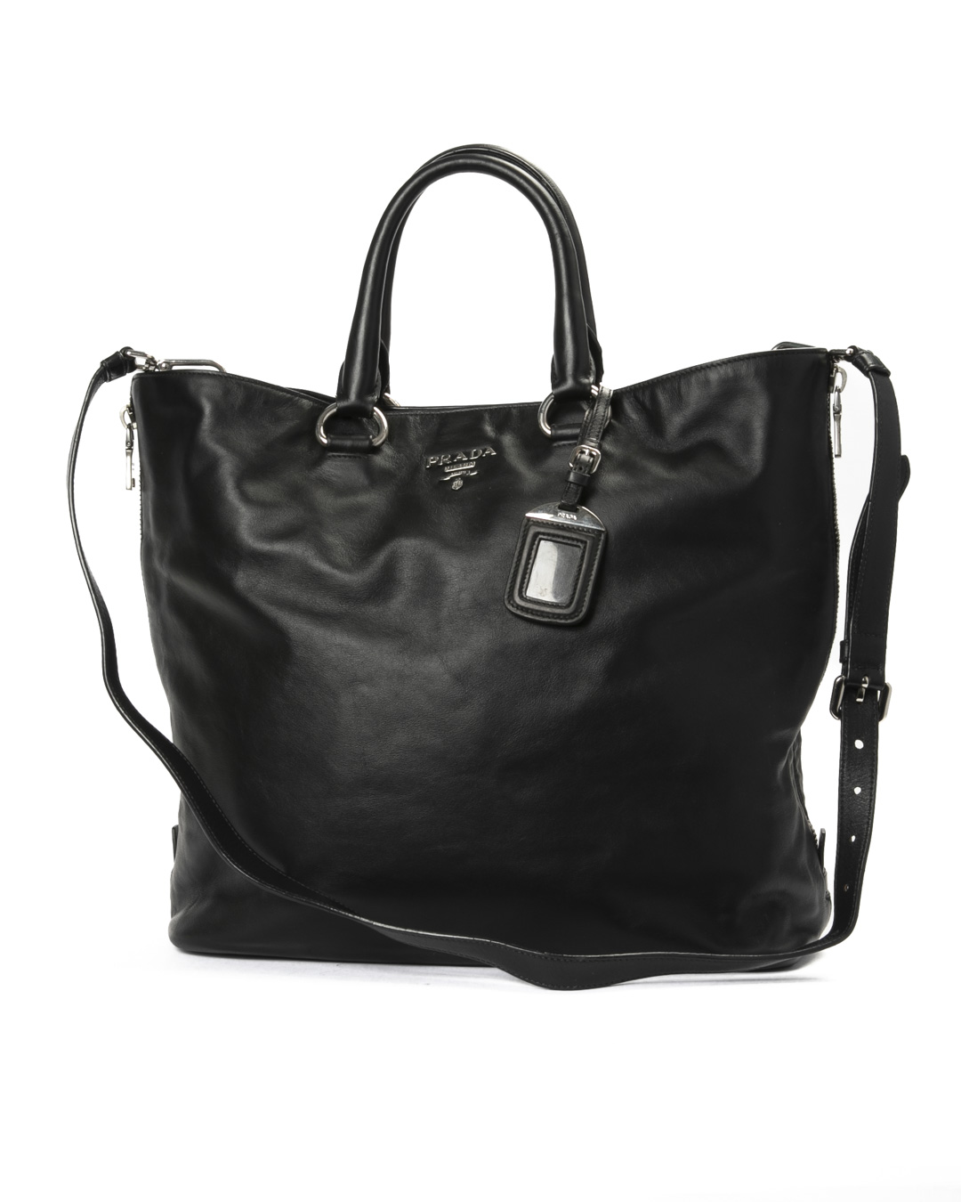 Prada Shopper Vertical Zip Medium Nero
