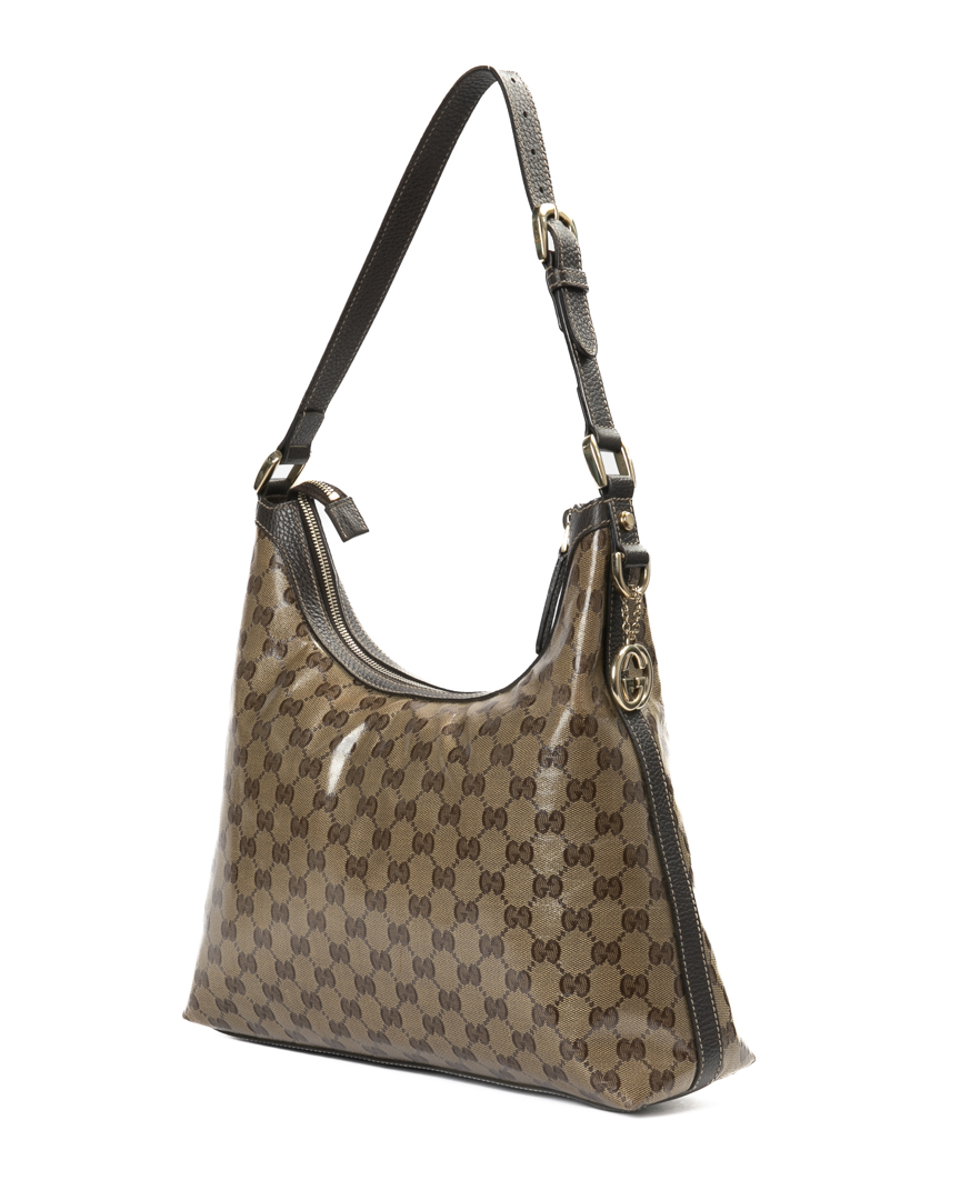 Alternative view of Gucci Sottospalla Hobo Medium GG Crystal Marrone