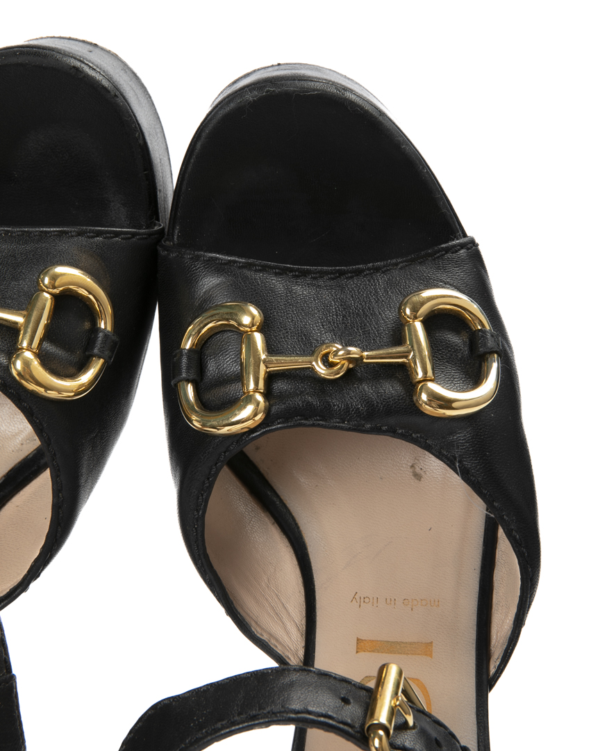 Alternative view of Gucci Sandalo Alto Horsebit Nero