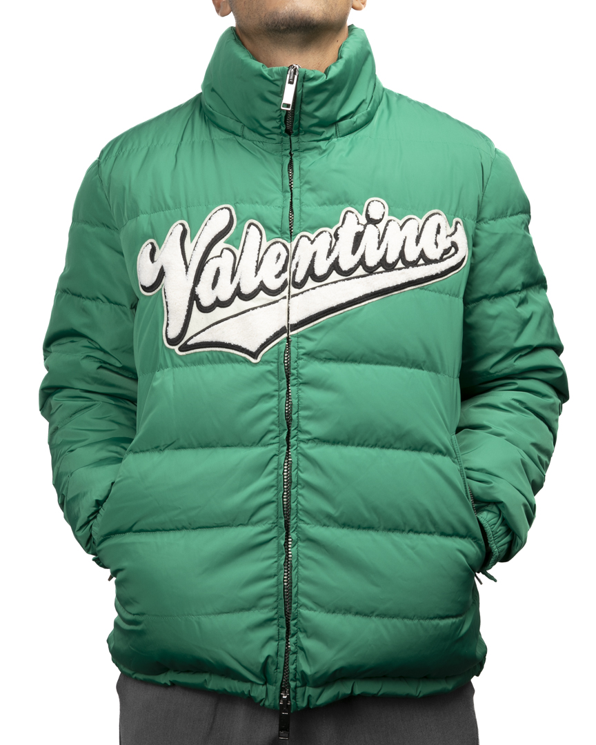 Valentino Piumino Logo Imbottito Nylon Verde