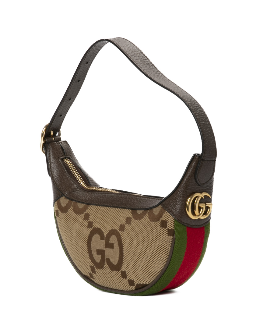 Alternative view of Gucci Mezzaluna Ophidia GG Jumbo Web Marrone