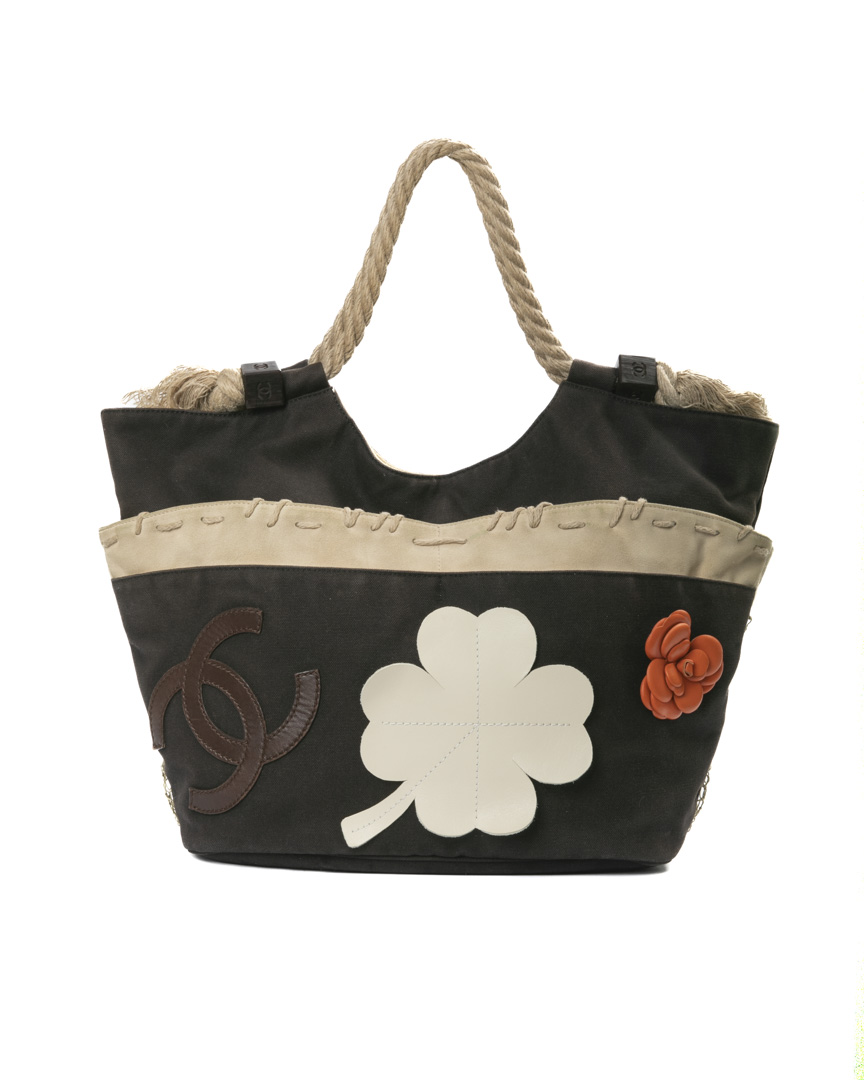 Chanel Tote Clover Rope Medium Nera