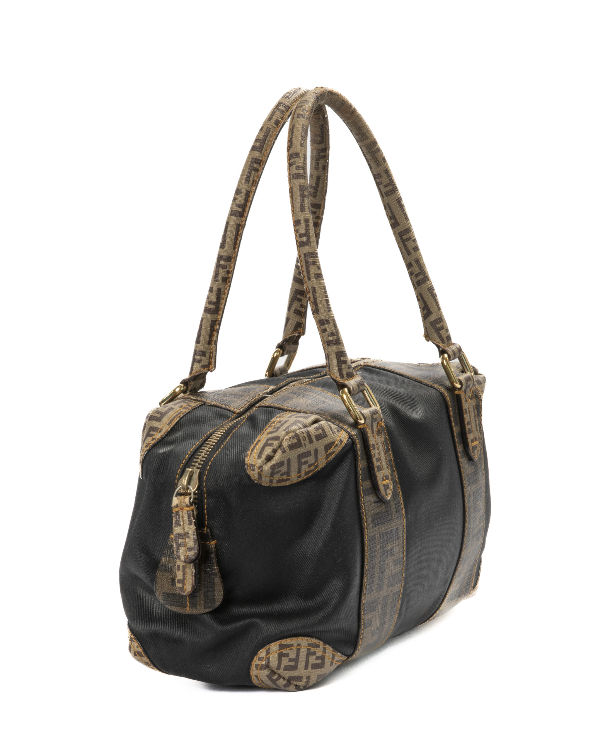 Alternative view of Fendi Bauletto Small FF Logomania Marrone