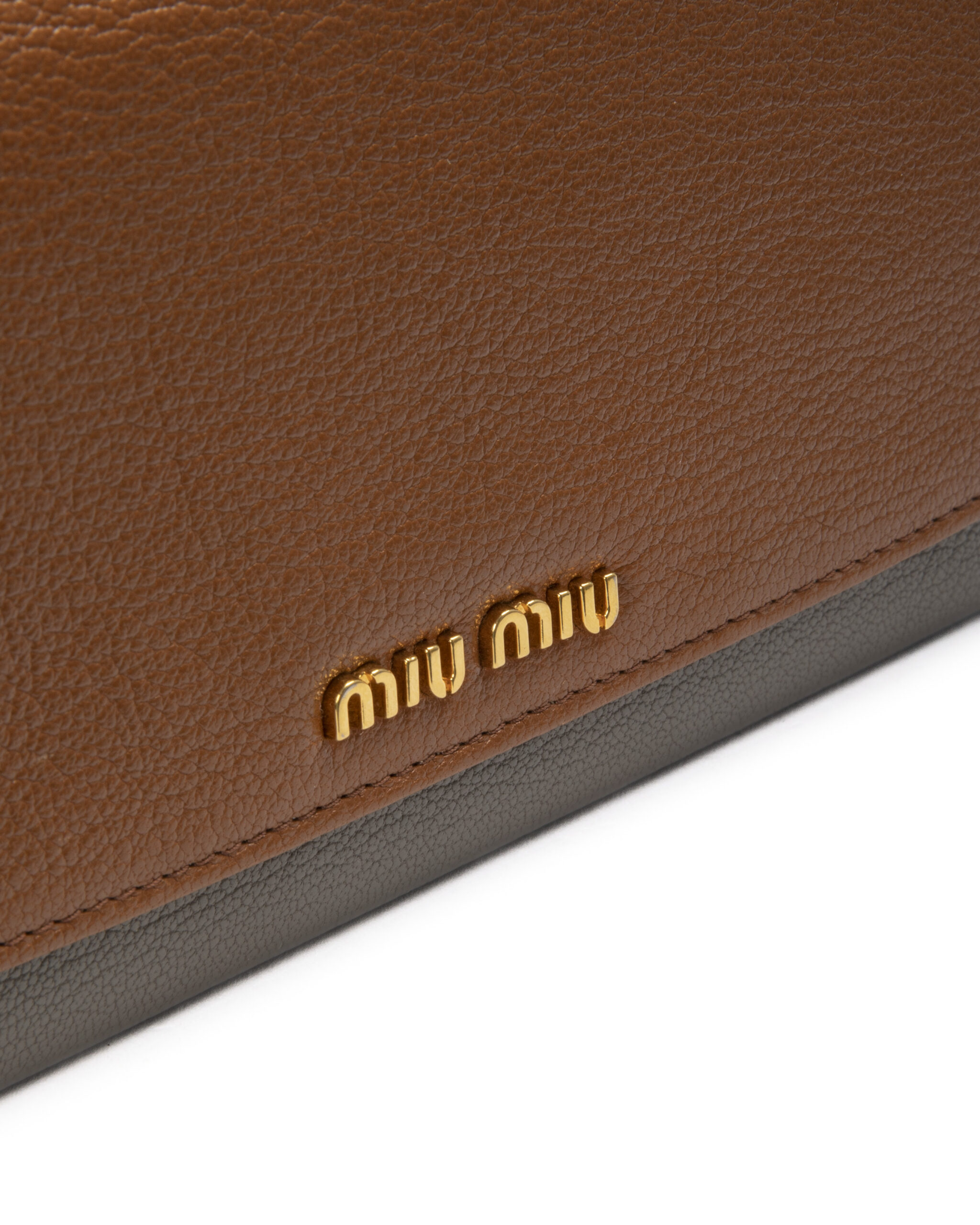 Alternative view of Miu Miu Pochette Wallet On Chain Granulata Biscotto