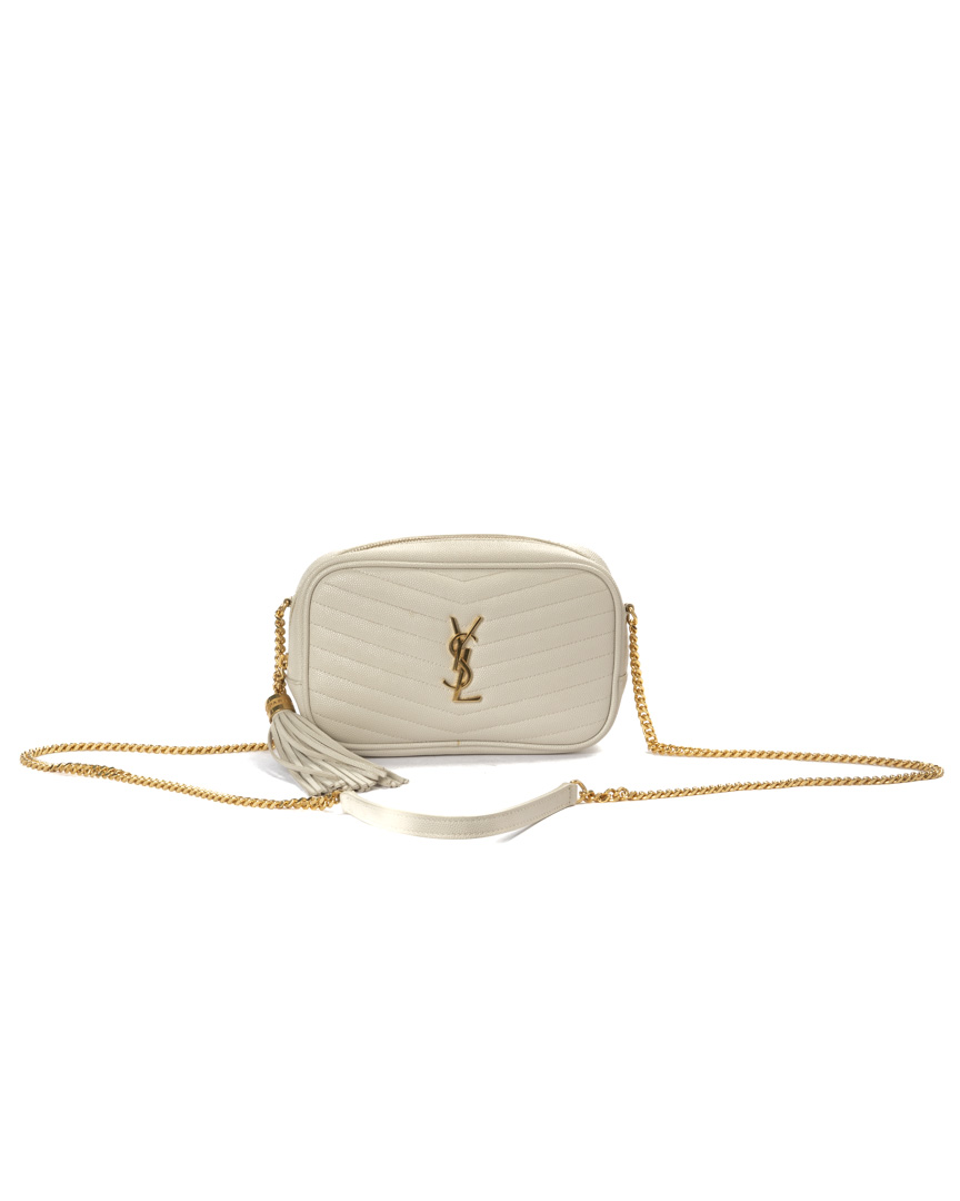 Saint Laurent Camera Bag Lou Mini Granulata Bianca