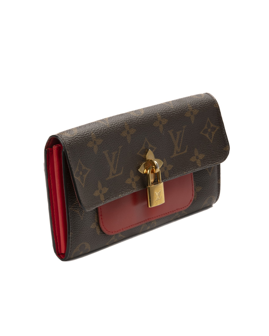 Alternative view of Louis Vuitton Portafoglio Flower Lock Rosso Monogram