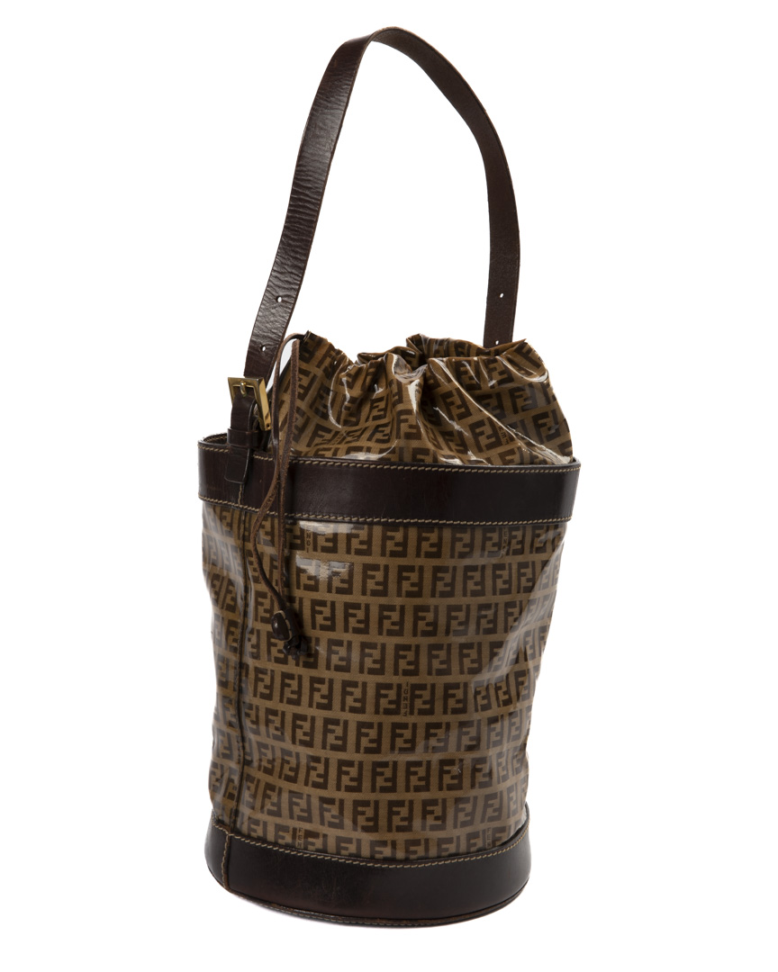 Alternative view of Fendi Bucket Small FF Zucchino Vernice Marrone