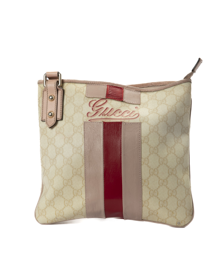 Gucci Tracolla Logo Small GG Supreme Rosa