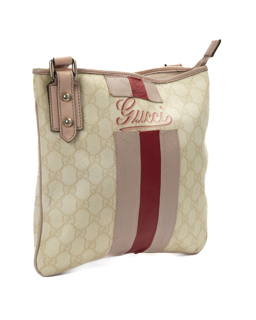 Alternative view of Gucci Tracolla Logo Small GG Supreme Rosa