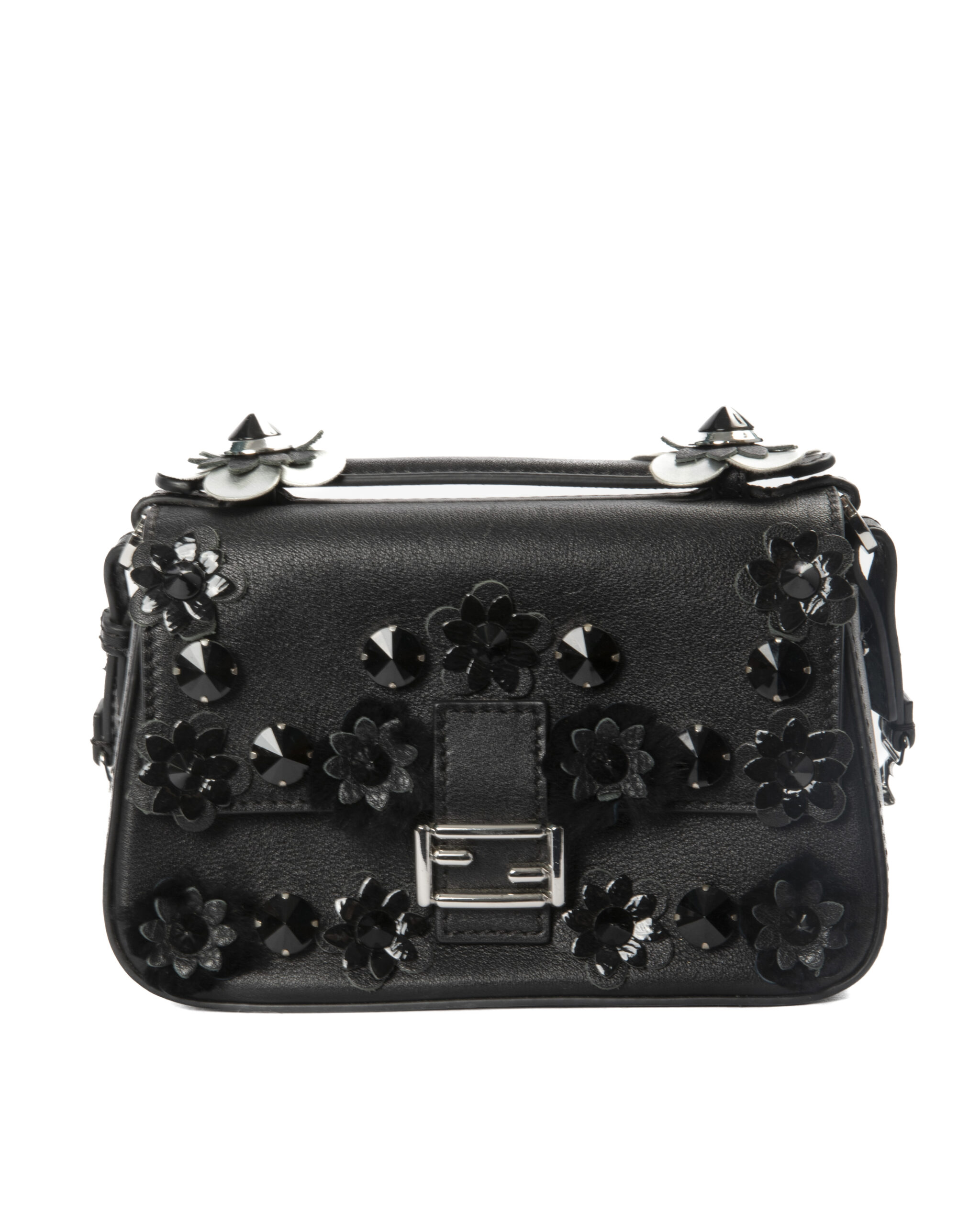Fendi Baguette Doube Micro Flower Nera/Blu