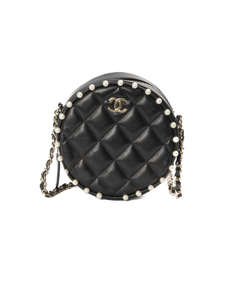 Chanel Round Pearl Small Timeless Nera