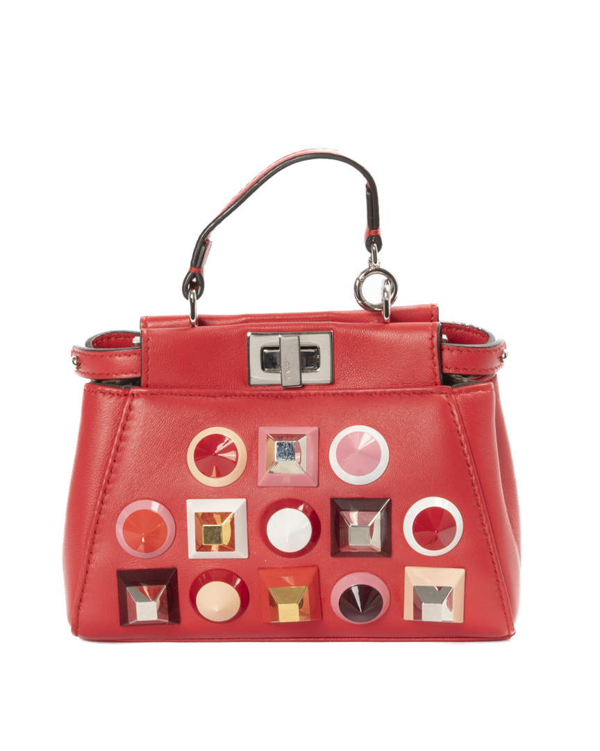 Fendi Peekaboo Micro Studded Rossa