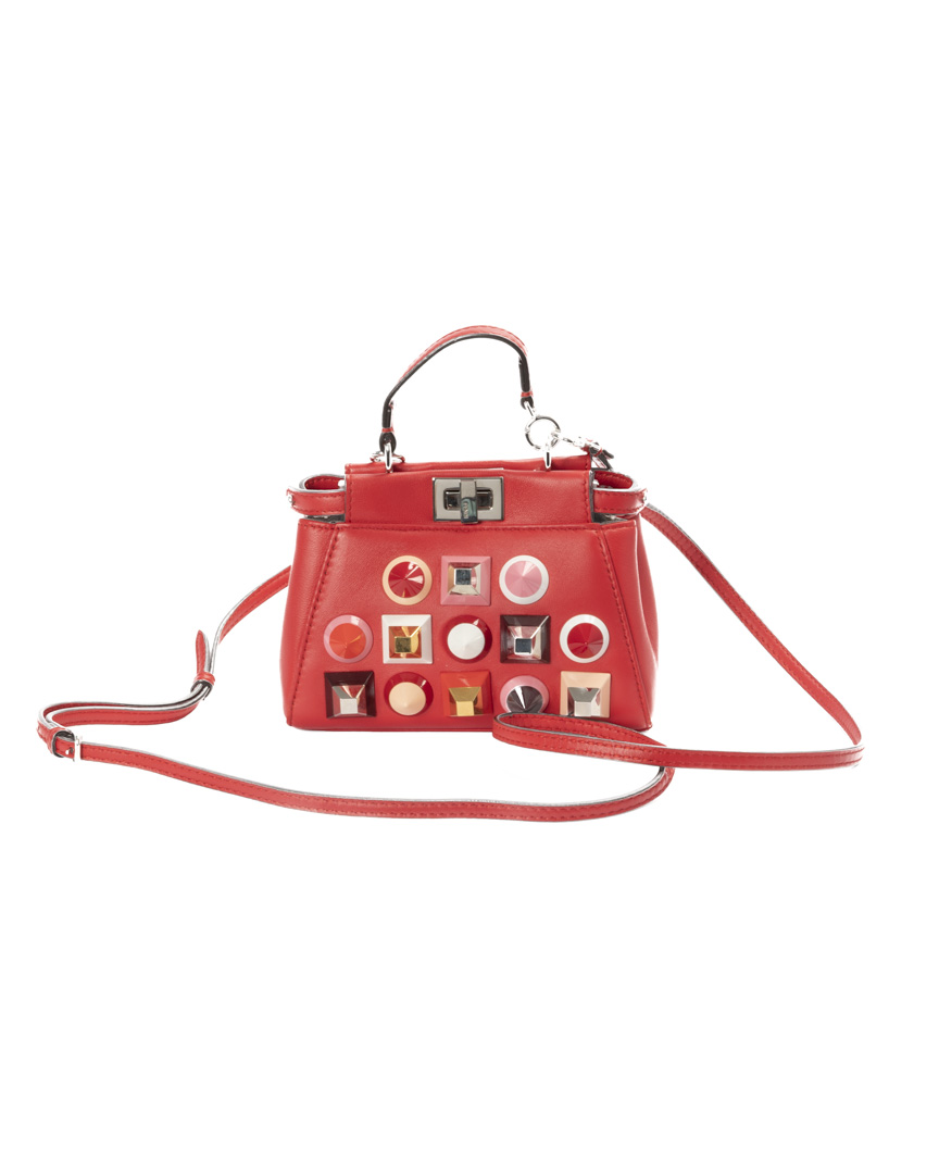 Alternative view of Fendi Peekaboo Micro Studded Rossa