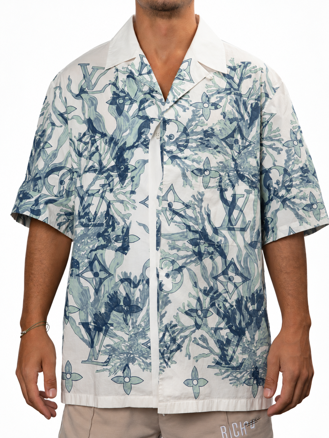 Louis Vuitton Camicia Seaweed Monogram Azzurro