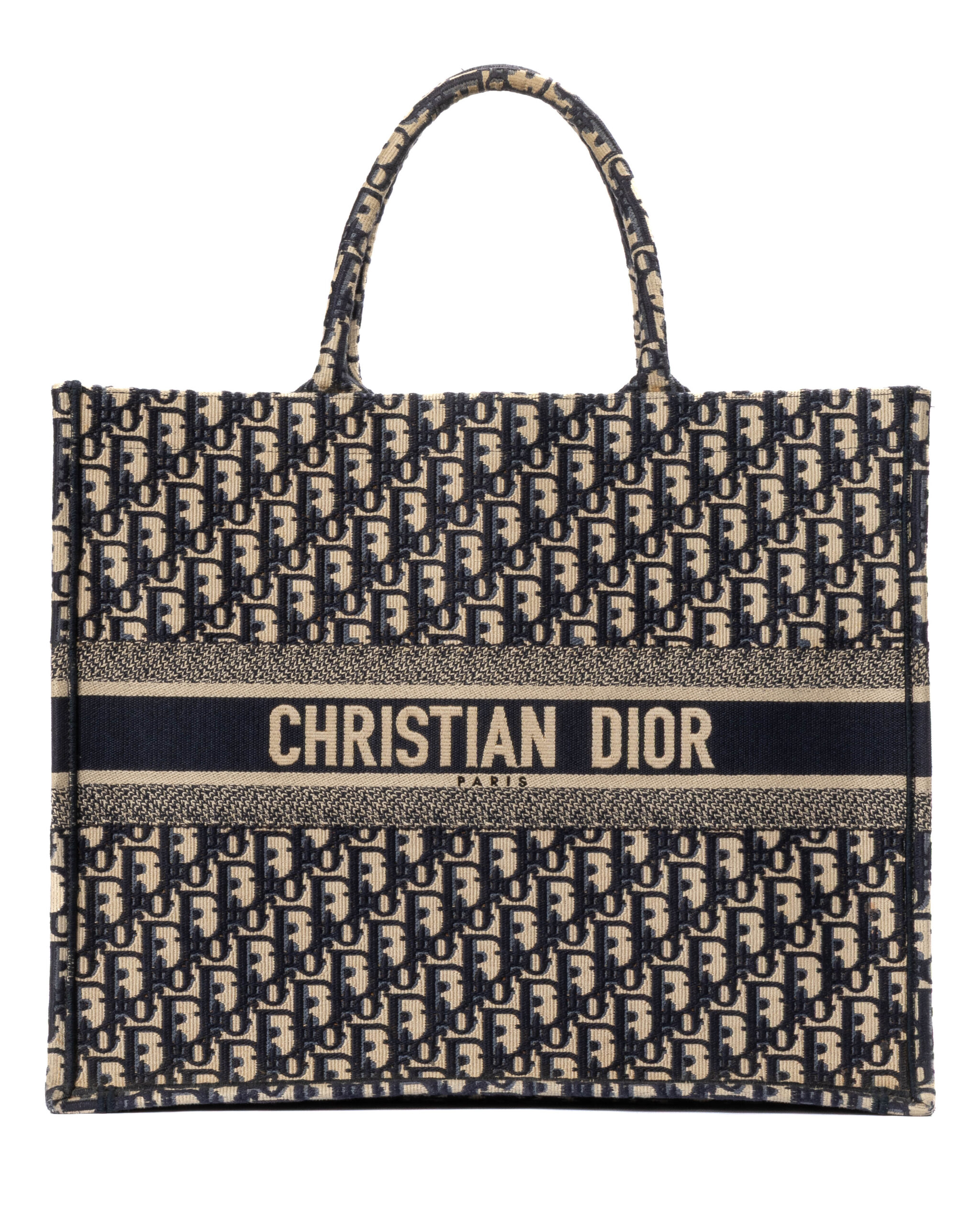 Dior Book Tote Large Jacquard Oblique Blu