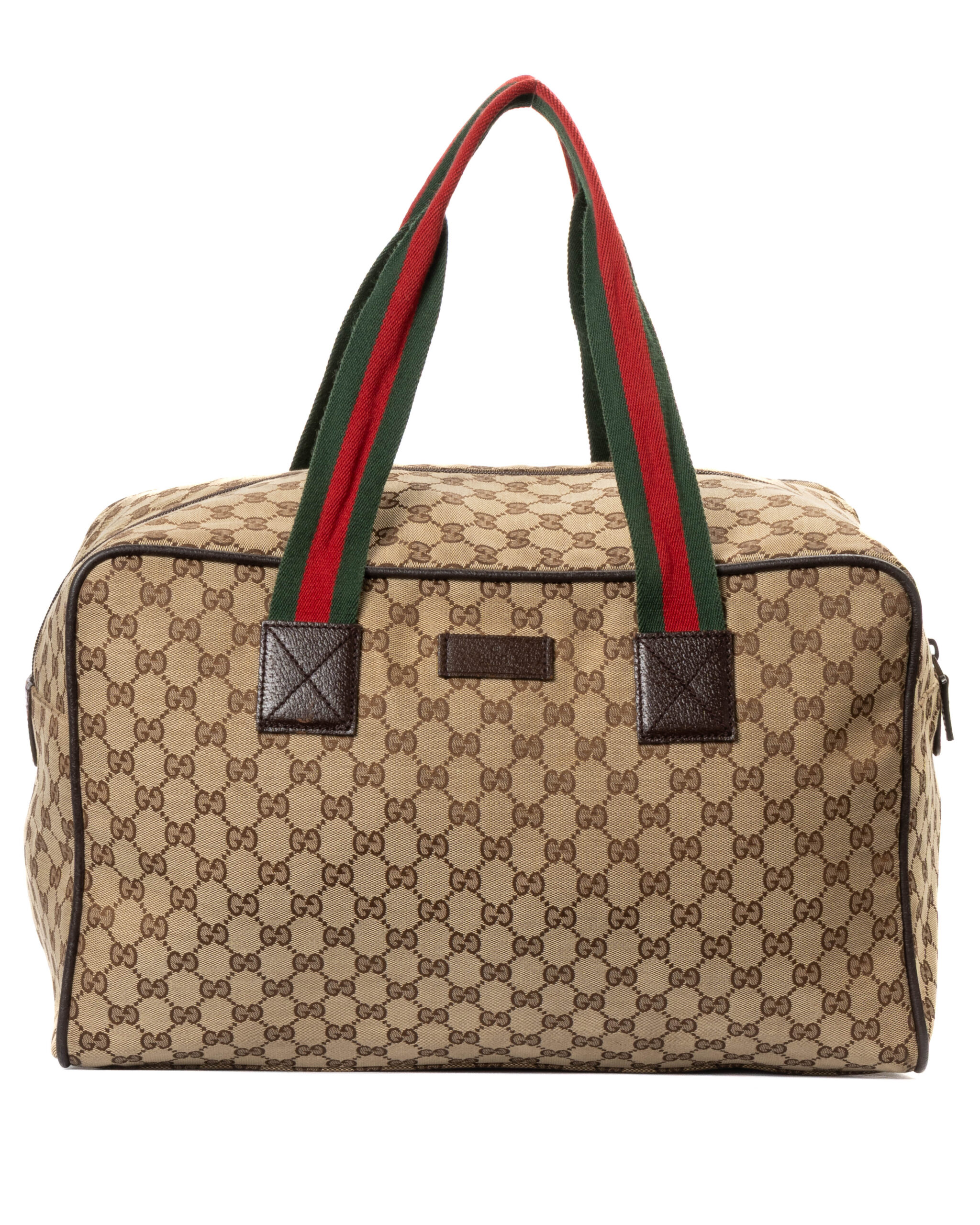 Gucci Borsone 45 Web GG Supreme Marrone