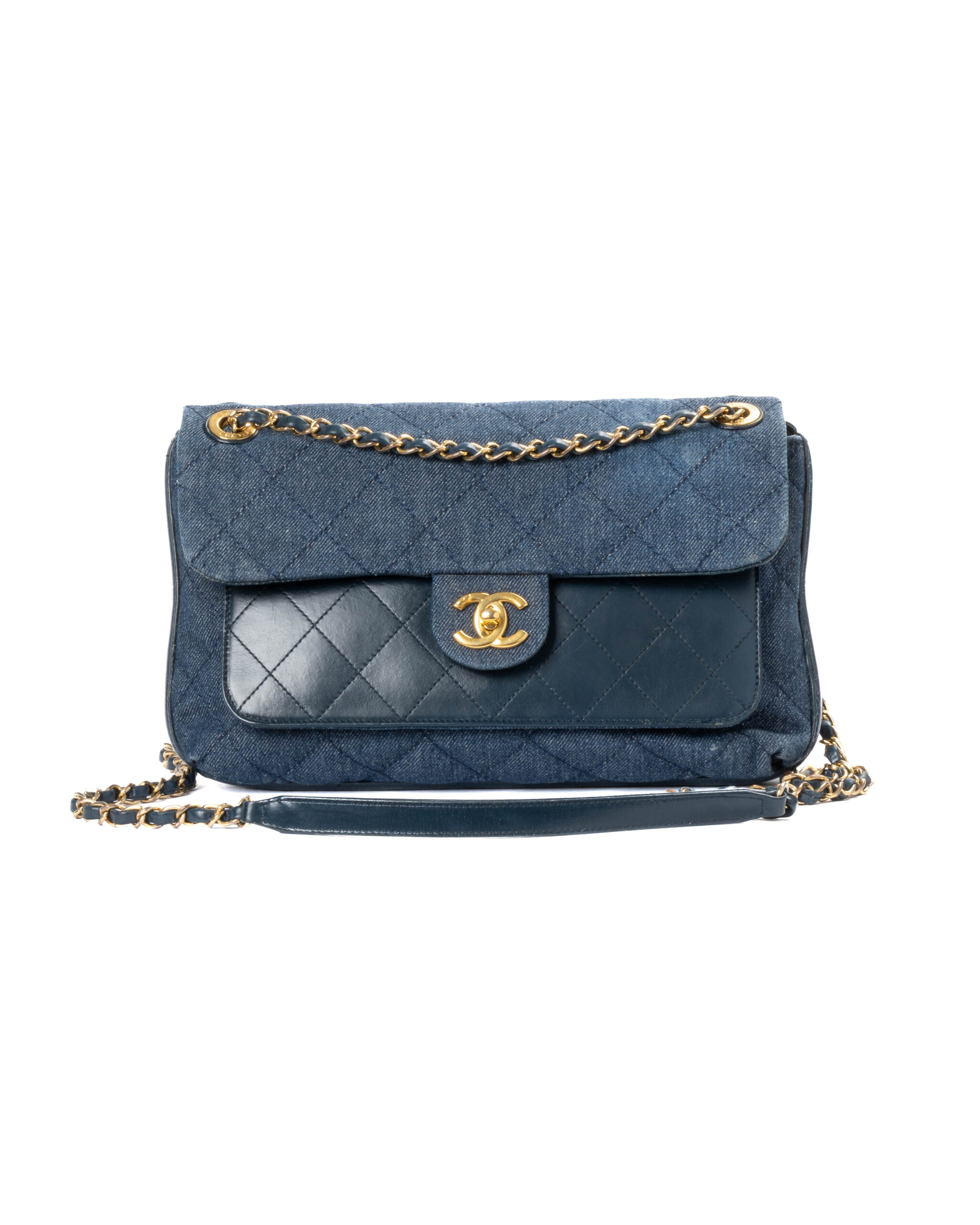 Chanel Jumbo Timeless Trapuntata Denim Azzurra