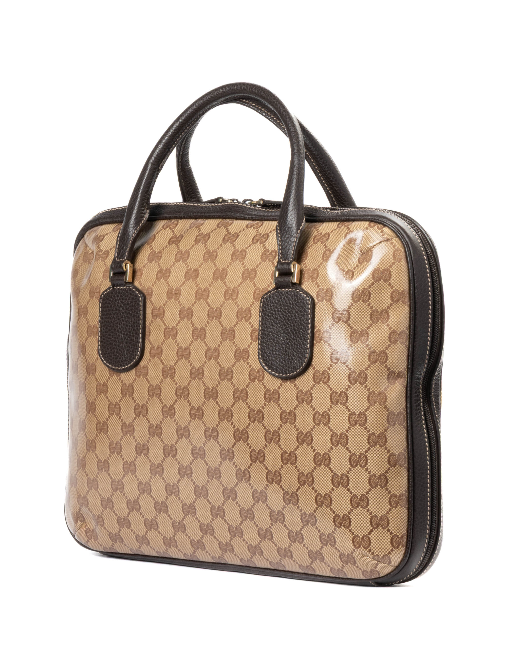 Alternative view of Gucci Portadocumenti Medium GG Crystal Marrone