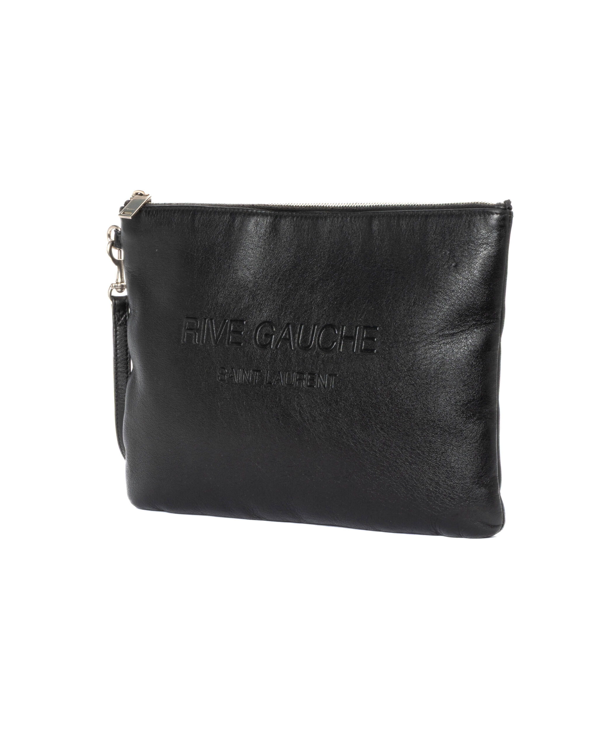Alternative view of Saint Laurent Pochette Rive Gauche Medium Nera
