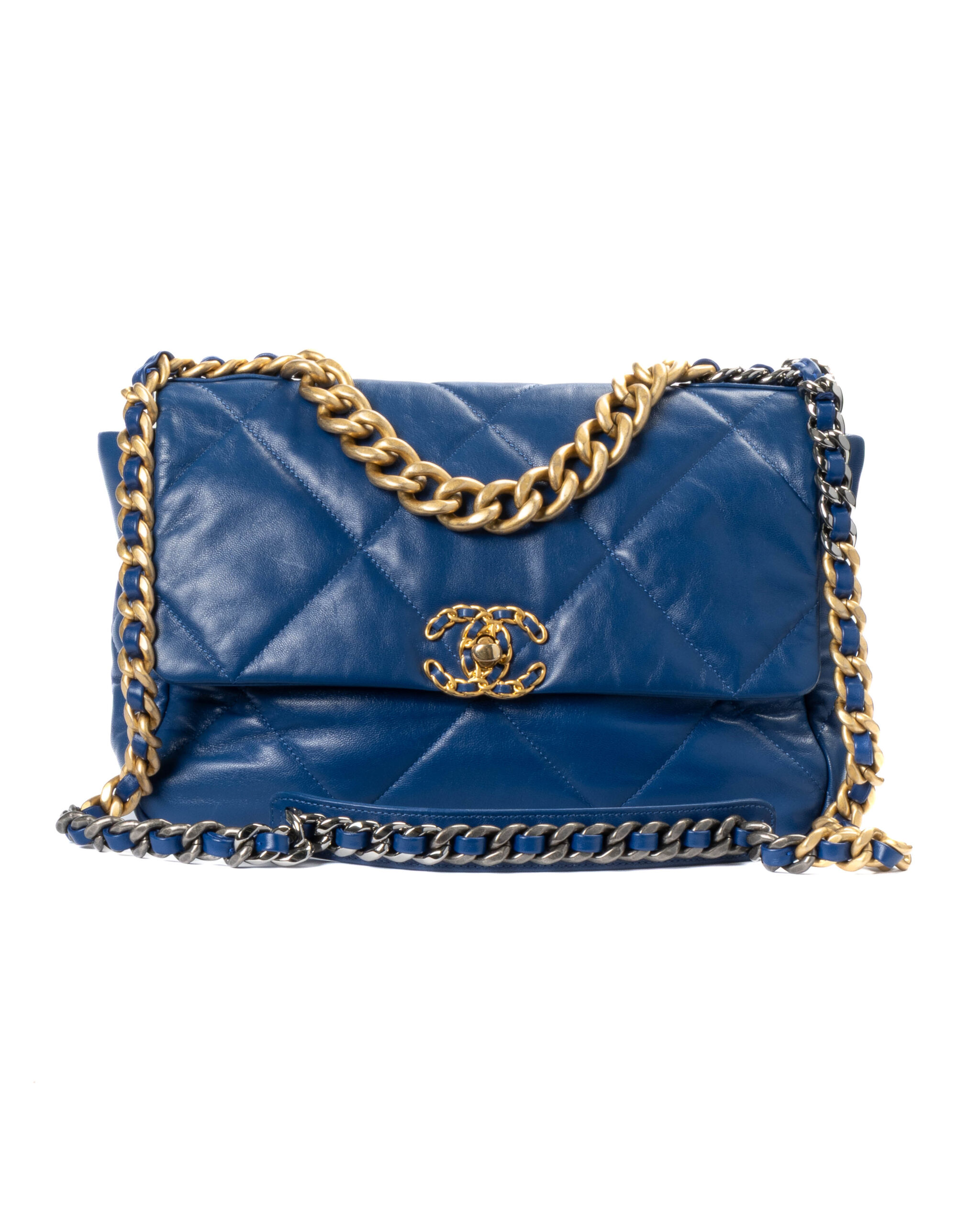 Chanel 19 Flap Medium Trapuntata Blu