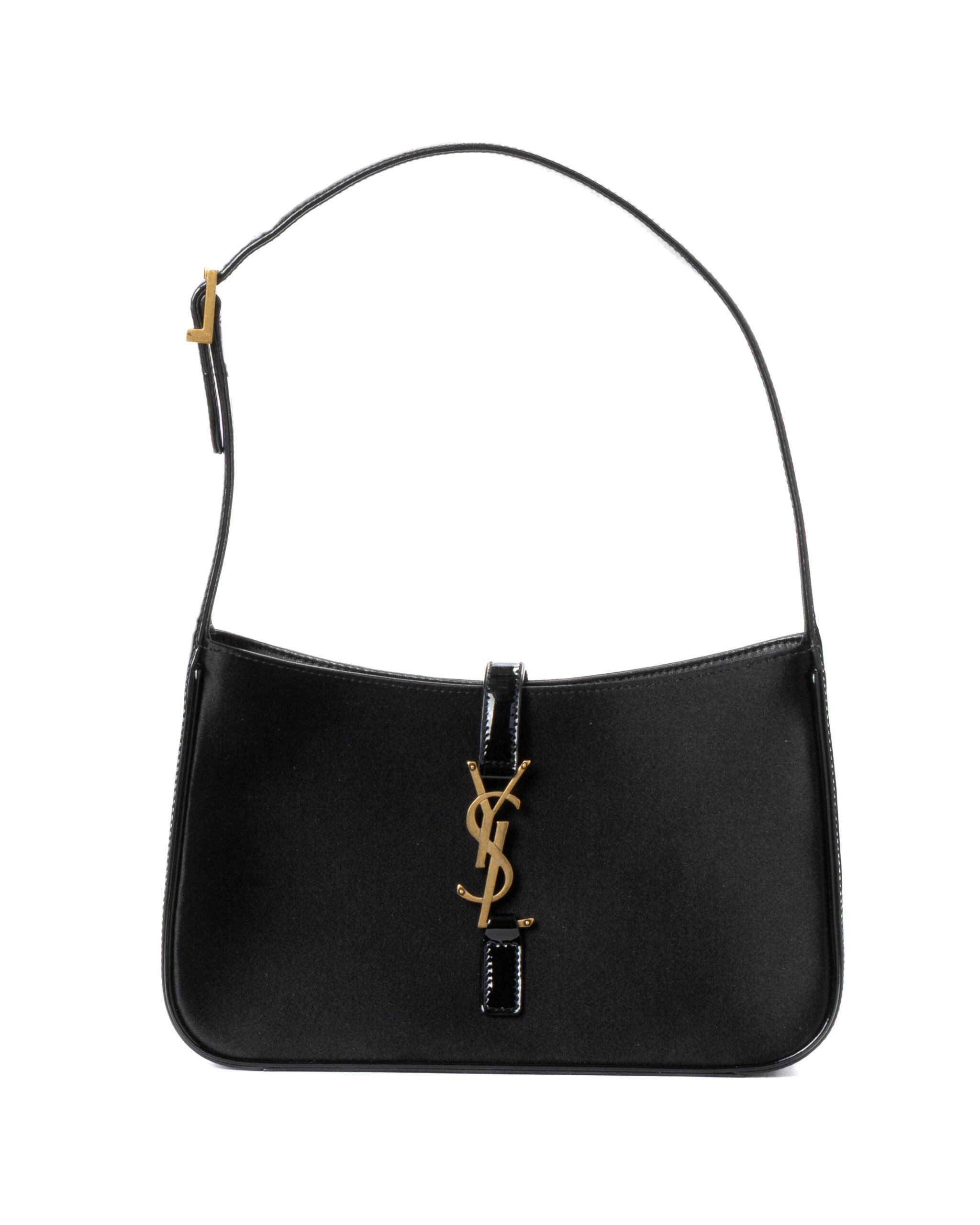 Saint Laurent LE 5 a 7 Small Raso Vernice Nera
