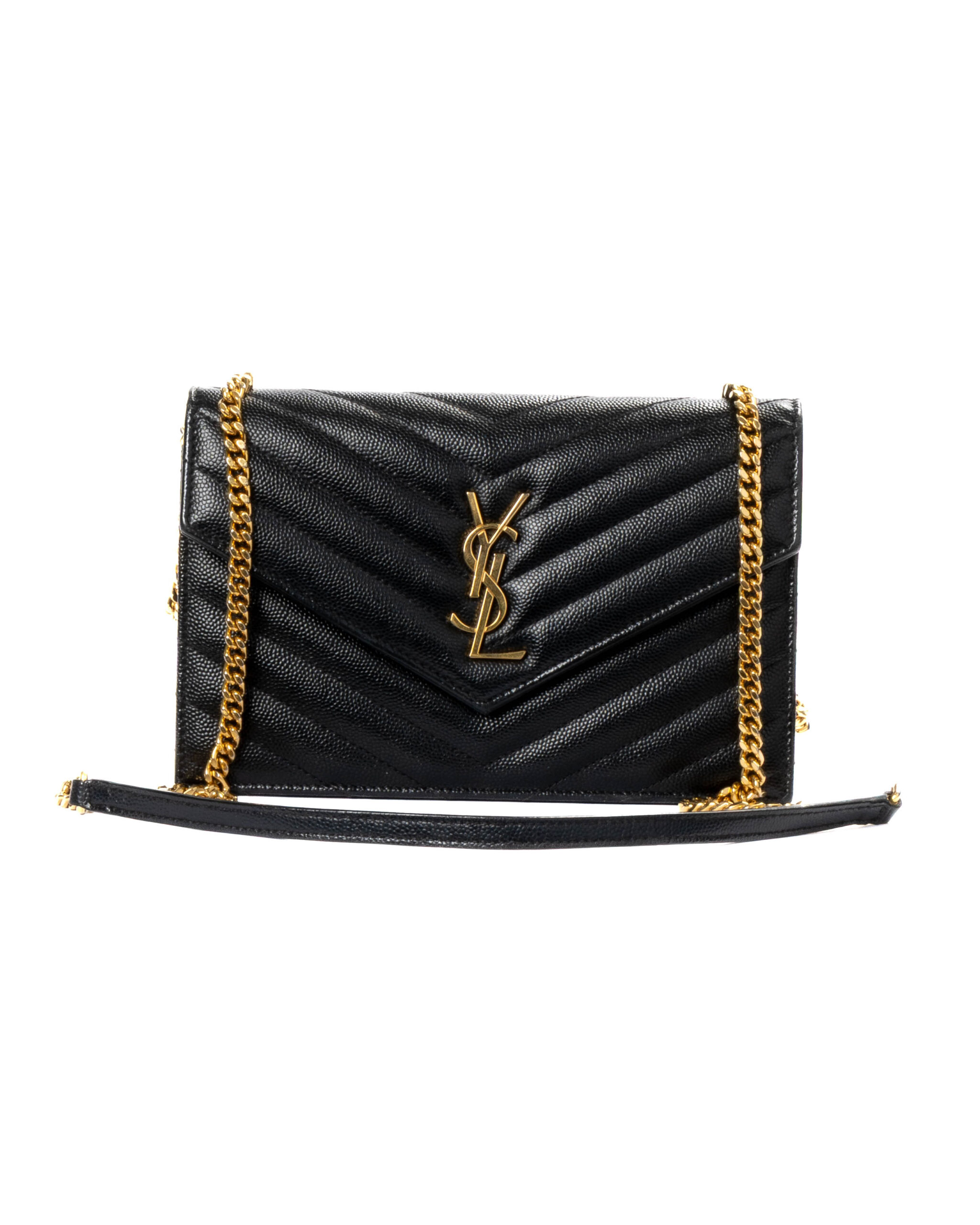Saint Laurent Iconic Cassandre Medium Granulata Nera